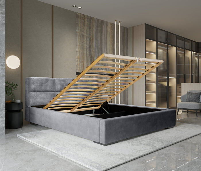 Trae Mobler Porto 160 x 200 cm Gestoffeerd Bed Asgrijs