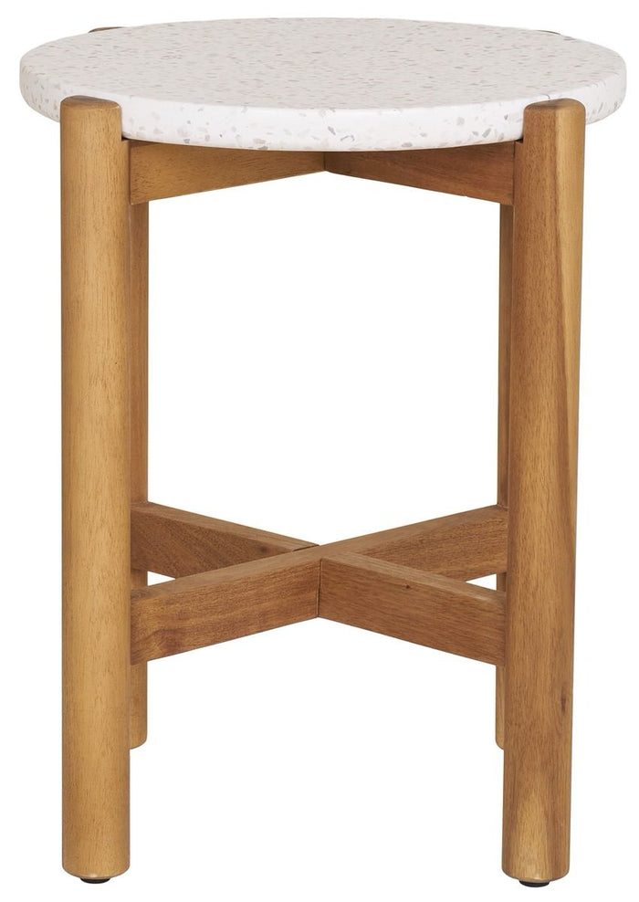 House Nordic Terracina Ronde Bijzettafel Acacia|Terrazo