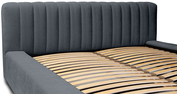 Trae Mobler Como 180 x 200 cm Gestoffeerd Bed Donkerblauw