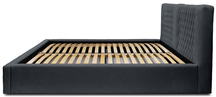 Trae Mobler Montana 140 x 200 cm Gestoffeerd Bed Donkerblauw