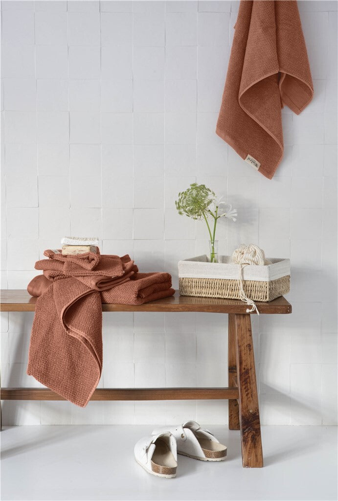 Walra - Gastendoek Soft Cotton Popcorn - 2x 30x50 - Terra