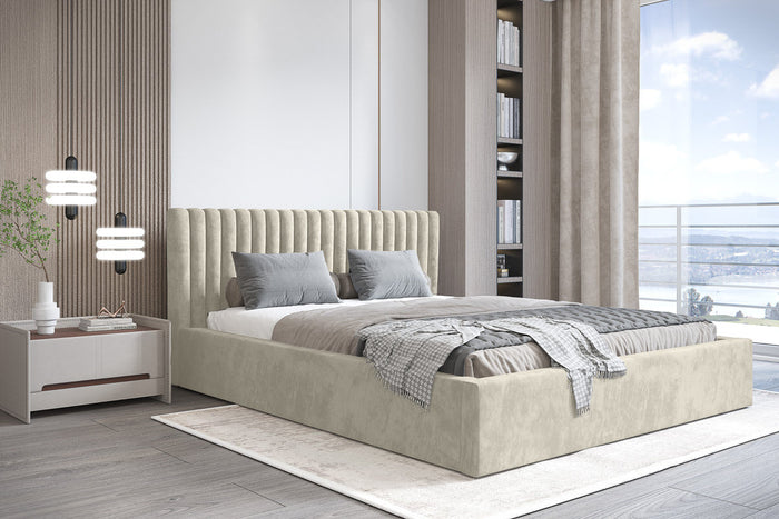 Trae Mobler Vegas 160 x 200 cm Gestoffeerd Bed Creme