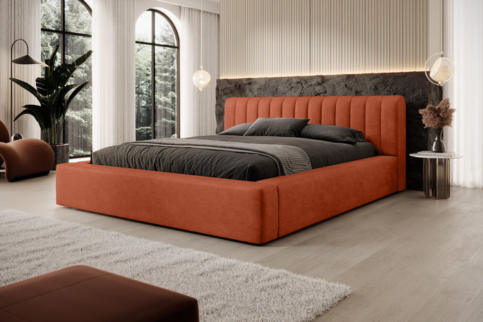 Trae Mobler Amira 140 x 200 cm Gestoffeerd Bed Baksteenrood