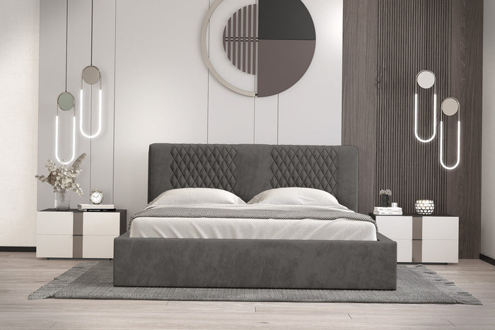 Trae Mobler Montana 160 x 200 cm Gestoffeerd Bed Donkergrijs