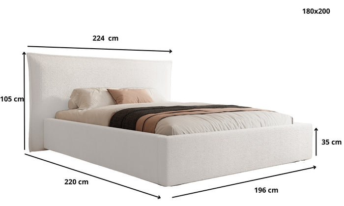 Trae Mobler Nevada 180 x 200 cm Bed Naturel Bouclé