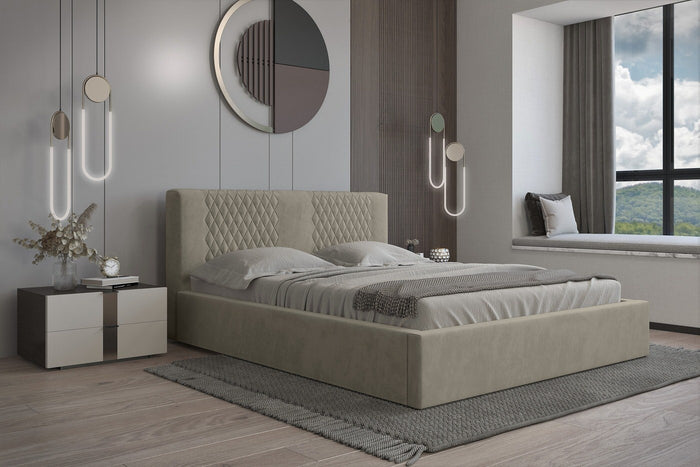 Trae Mobler Montana 180 x 200 cm Gestoffeerd Bed Taupe