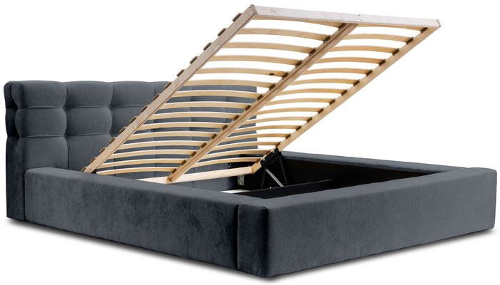 Trae Mobler Grace 140 x 200 cm Gestoffeerd Bed Donkerblauw