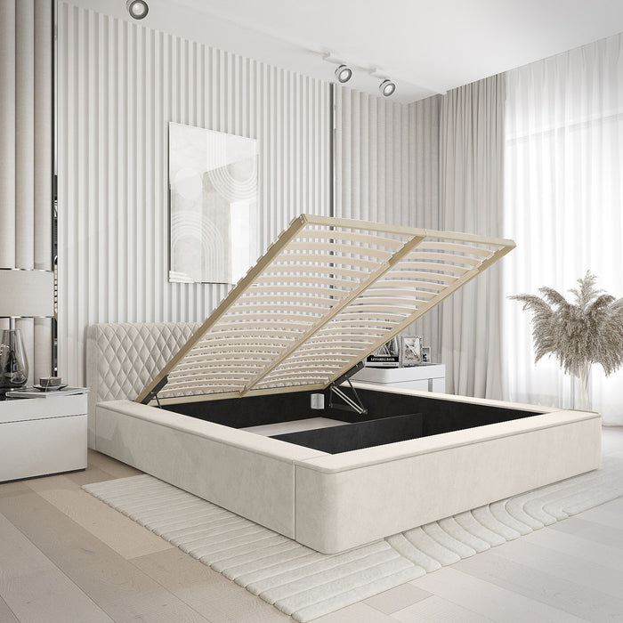 Trae Mobler Azurro 180 x 200 cm Gestoffeerd Bed Lichtgrijs