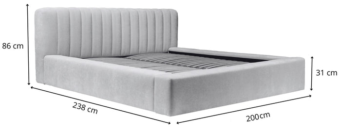 Trae Mobler Como 160 x 200 cm Gestoffeerd Bed Donkerblauw