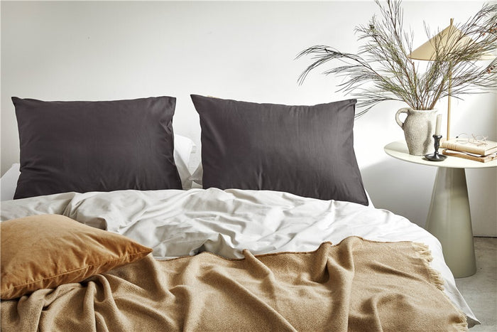 Walra - Kussensloop Crispy Cotton - 2x 60x70 - Antraciet