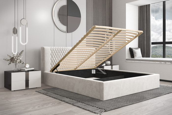 Trae Mobler Montana 160 x 200 cm Gestoffeerd Bed Beige