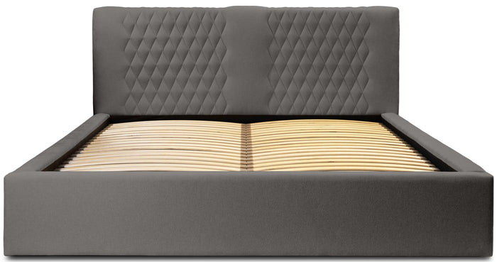 Trae Mobler Montana 140 x 200 cm Gestoffeerd Bed Donkergrijs