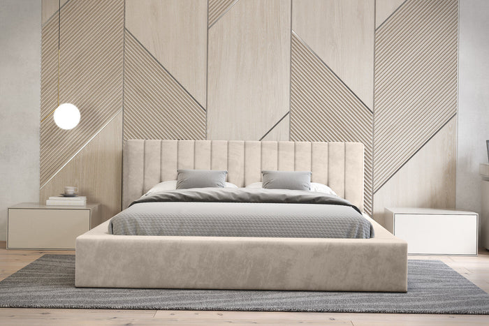 Trae Mobler Como 140 x 200 cm Gestoffeerd Bed Beige