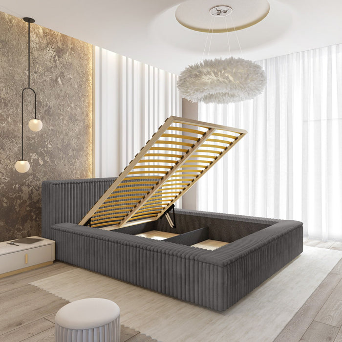 Trae Mobler Melody 140 x 200 cm Gestoffeerd Bed Grijs