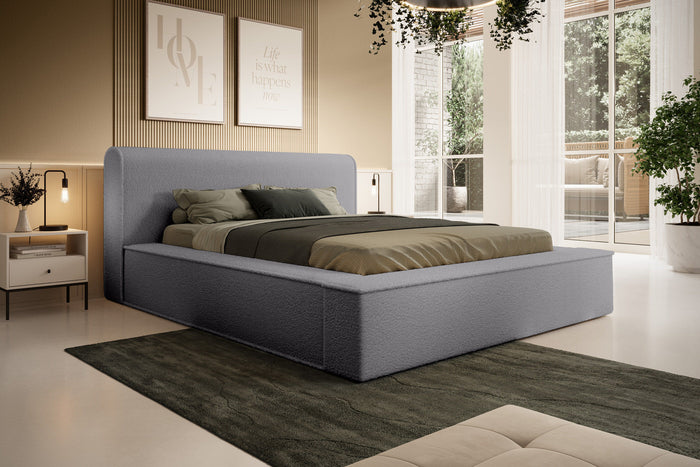 Trae Mobler Fatima 160 x 200 cm Gestoffeerd Bed Tingrijs