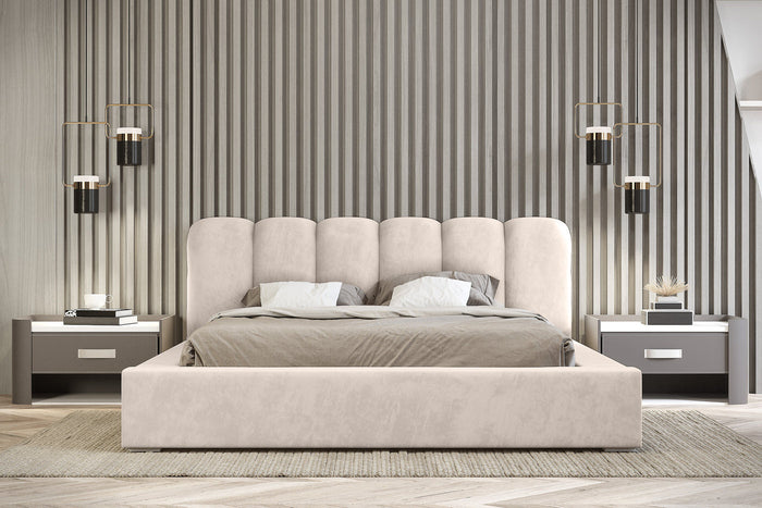 Trae Mobler Dallas 140 x 200 cm Gestoffeerd Bed Beige