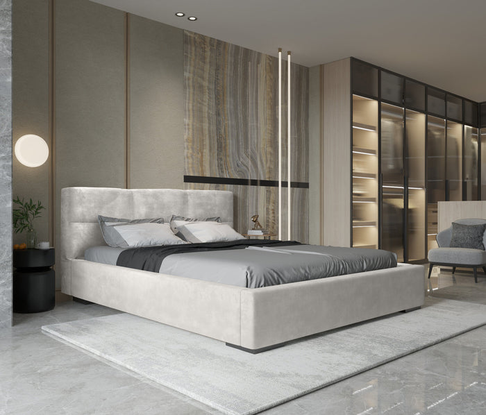 Trae Mobler Porto 140 x 200 cm Gestoffeerd Bed Pearl