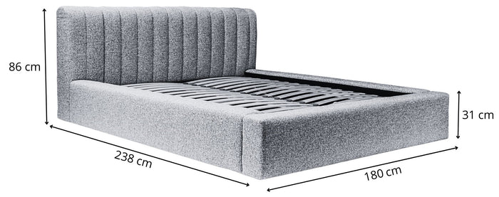 Trae Mobler Amira 140 x 200 cm Gestoffeerd Bed Zand