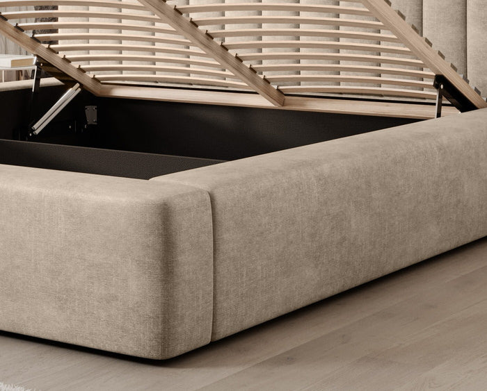 Trae Mobler Amira 140 x 200 cm Gestoffeerd Bed Zand