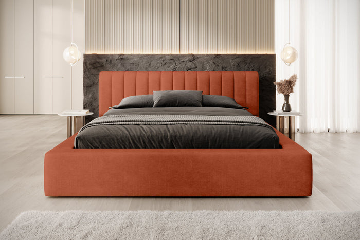 Trae Mobler Amira 180 x 200 cm Gestoffeerd Bed Baksteenrood