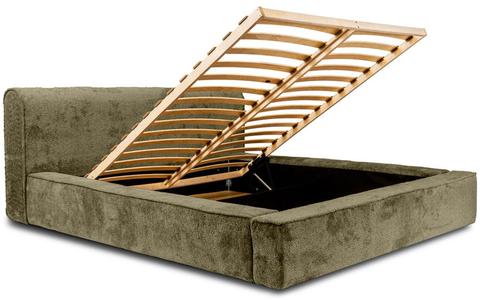 Trae Mobler Fatima 140 x 200 cm Gestoffeerd Bed Olijfgroen