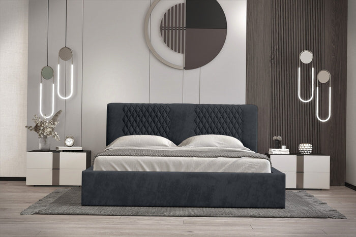 Trae Mobler Montana 160 x 200 cm Gestoffeerd Bed Donkerblauw