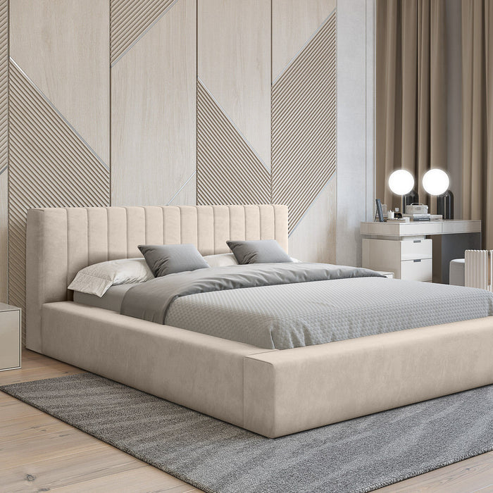 Trae Mobler Como 180 x 200 cm Gestoffeerd Bed Beige