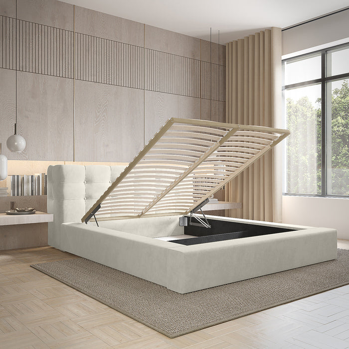 Trae Mobler Grace 180 x 200 cm Gestoffeerd Bed Lichtgrijs