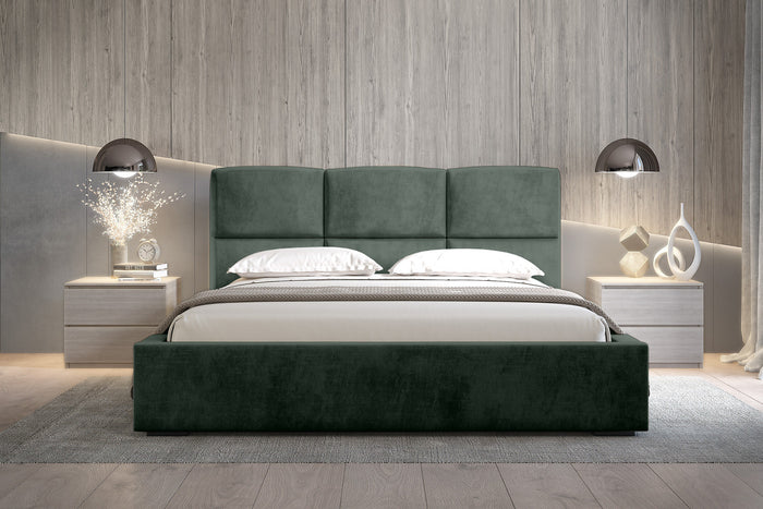 Trae Mobler Porto 140 x 200 cm Gestoffeerd Bed Bosgroen