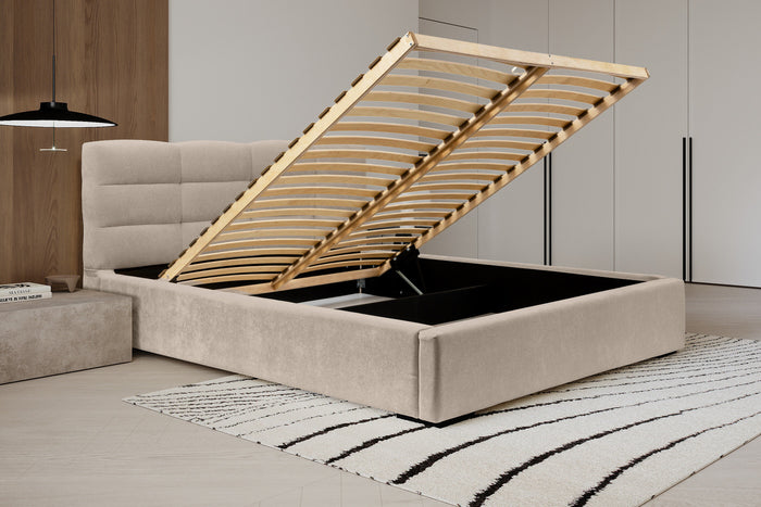 Trae Mobler Faro 160 x 200 cm Gestoffeerd Bed Beige