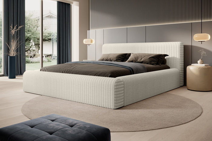 Trae Mobler Hana 140 x 200 cm Gestoffeerd Bed Creme