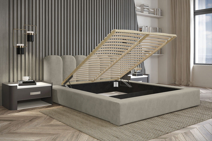 Trae Mobler Dallas 180 x 200 cm Gestoffeerd Bed Taupe