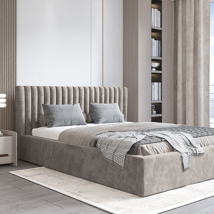 Trae Mobler Vegas 160 x 200 cm Gestoffeerd Bed Grijs