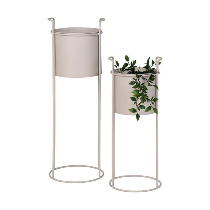 Artichok Pepijn Staande Plantenbak Beige - Set van 2