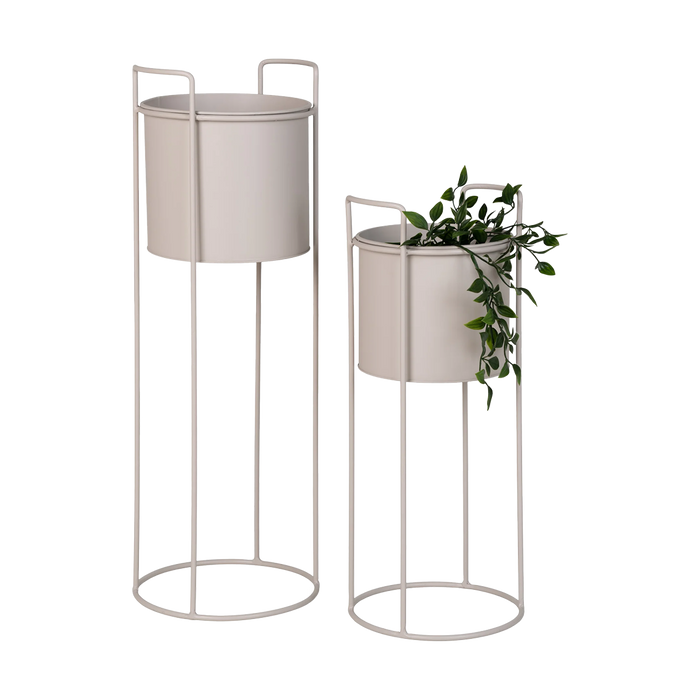 Artichok Pepijn Staande Plantenbak Beige - Set van 2