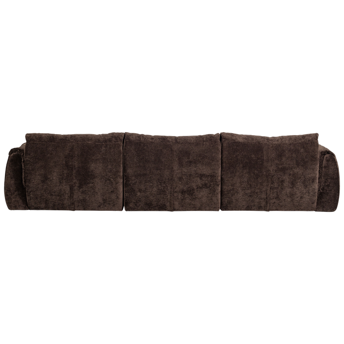 WOOOD Baggy 3-Zits Bank - 3D Chenille - Donker Bruin - 81x309x101