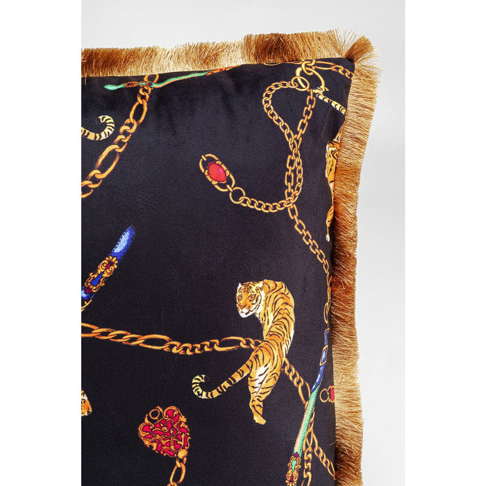 Kare Kussen Tiger Chain Zwart 45x45cm