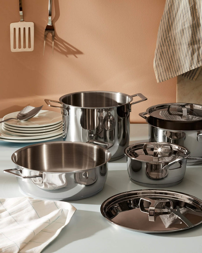 Alessi Pannenset Pots&Pans - AJM100S7 - door Jasper Morrison - 4 Delig