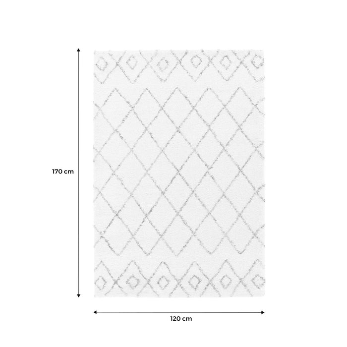 sweeek - Interieurtapijt van shaggy stof, Berber-stijl, crèmekleurig