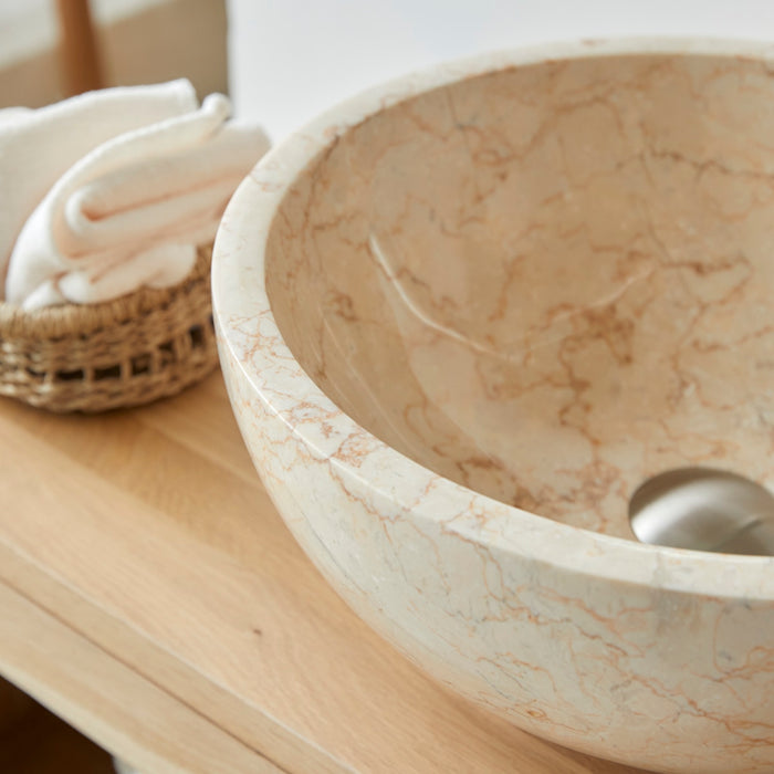 Tikamoon - Ibyza - Marmeren wastafel cream
