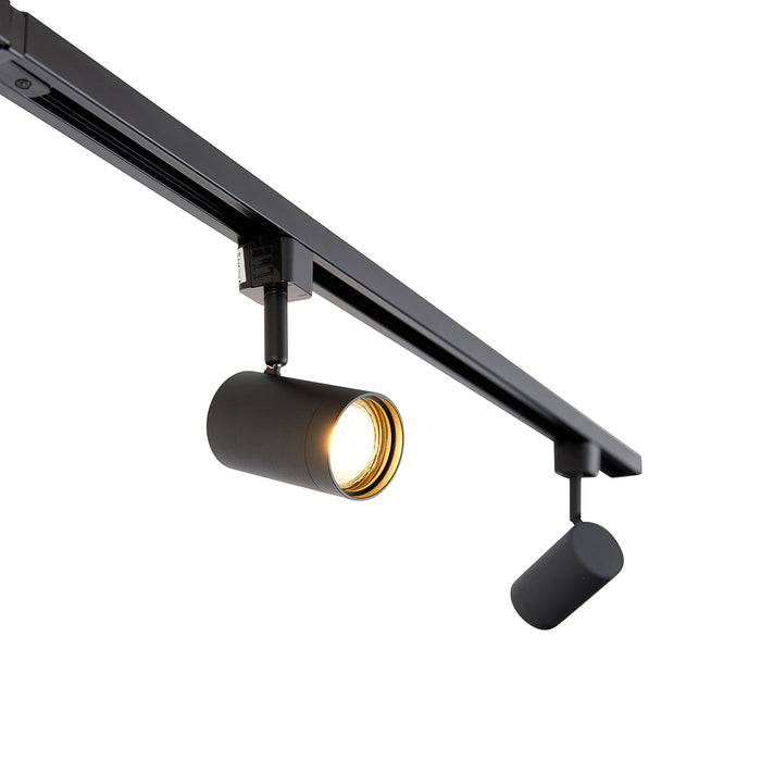 QAZQA Smart 1-fase railsysteem met 4 wifi GU10 spots zwart - Iconic