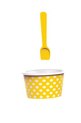 Zak!Designs Dotty Ijsbak met Lepel Ø 8 cm Set van 2 Stuks