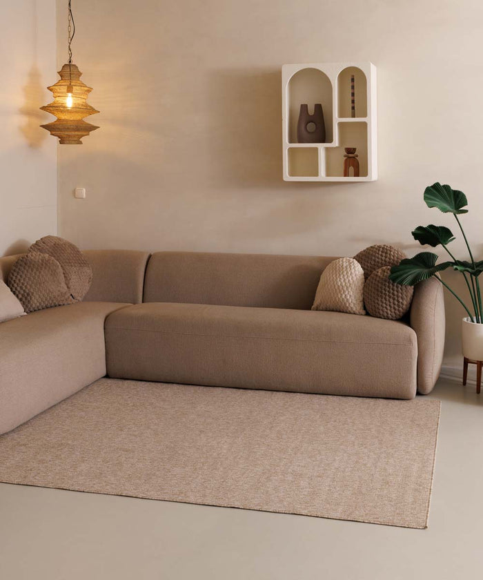 Tapeso Laagpolig vloerkleed Lush - beige - 140x200 cm