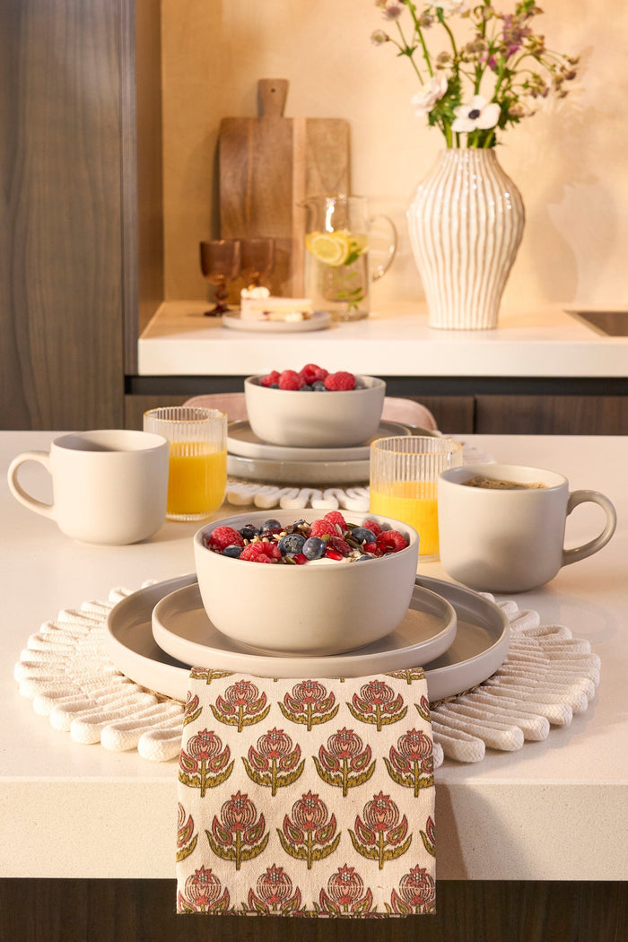 Mica Decorations Ozzu Serviesset 4 Persoons - Steengoed - Taupe