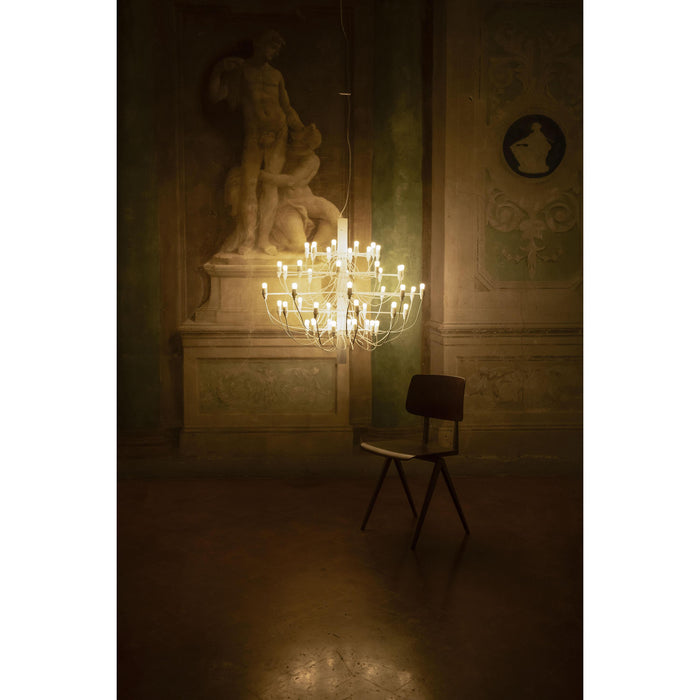 2097|30 by Gino Sarfatti kroonluchter Ø88 opaal chroom