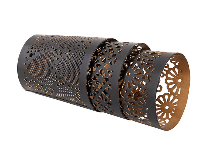 SVJ Windlicht - 7x7x7 cm - Metaal - Zwart - Set van 3