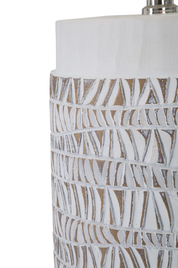 Mauro Ferretti Nairobi Tafellamp in witte hars met beige kap