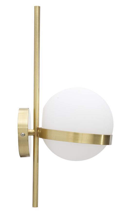 Mauro Ferretti Glamy circle Wandlamp in goud metaal met glazen bol