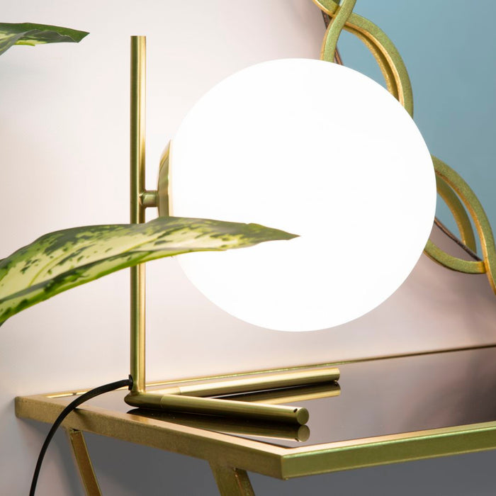 Mauro Ferretti Glamy Tafellamp in goud metaal met glazen bol