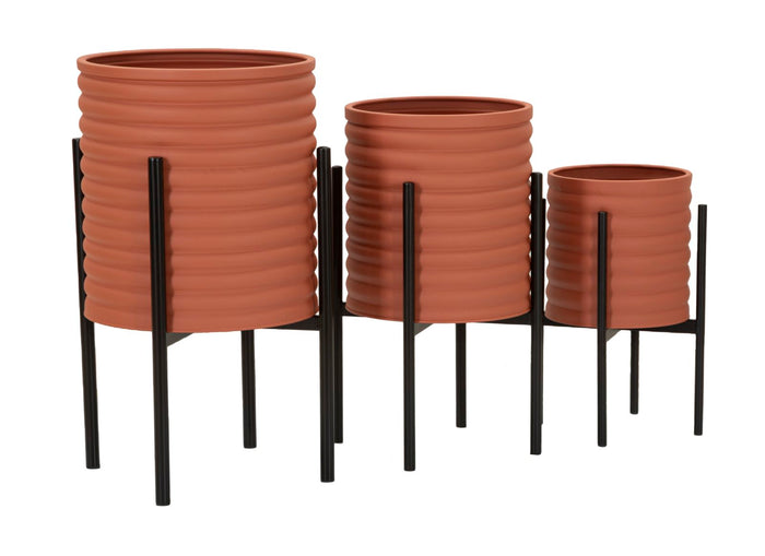 Mauro Ferretti Milly Gekleurde metalen vaashouder set 3 stuks